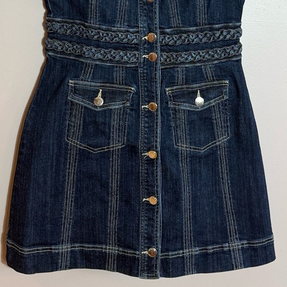 Bebe X Ciara Braided Waist Denim Dress - Picture 4 of 9